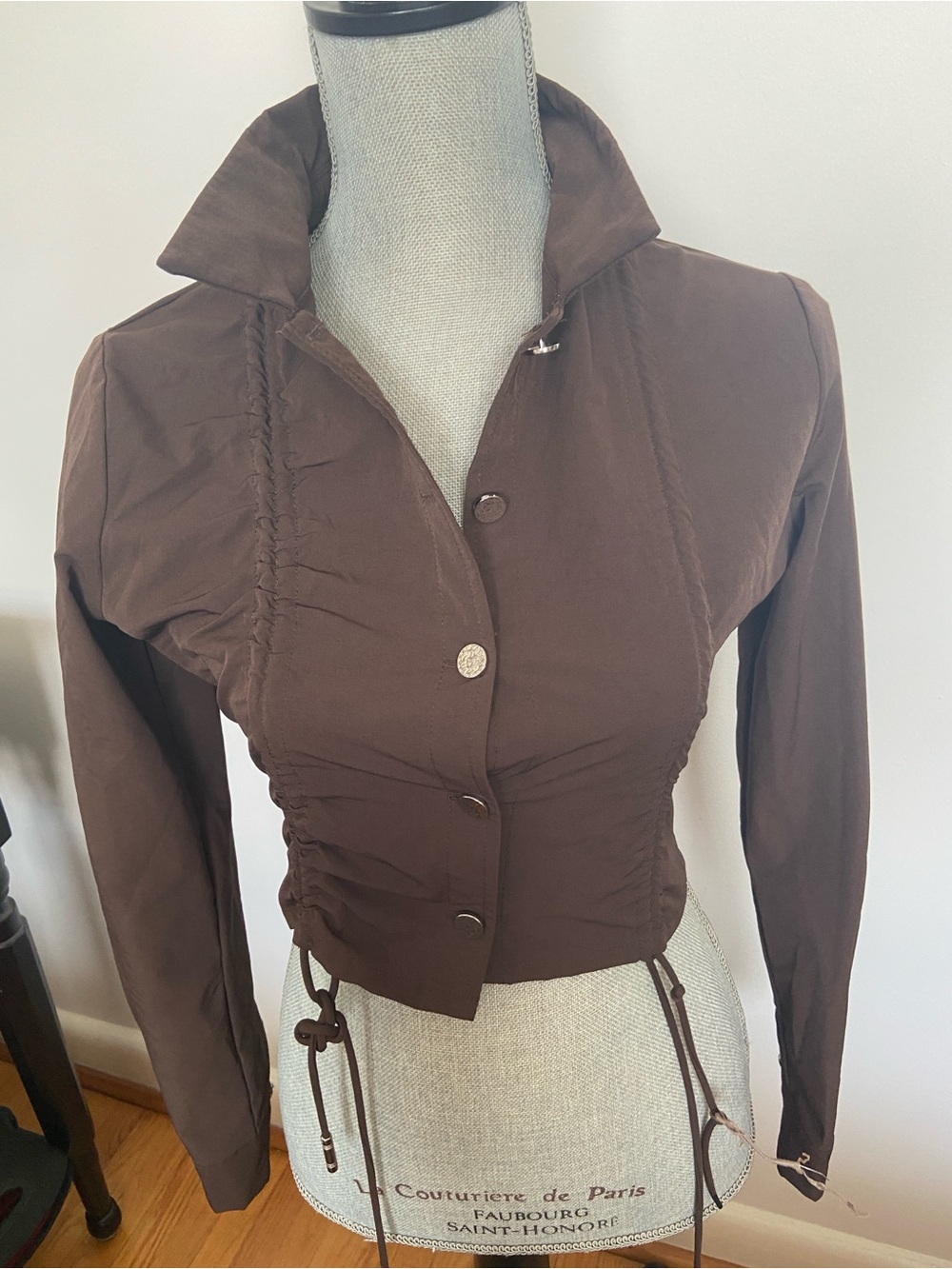 Maniere De Voir Brown Ruched Utility top